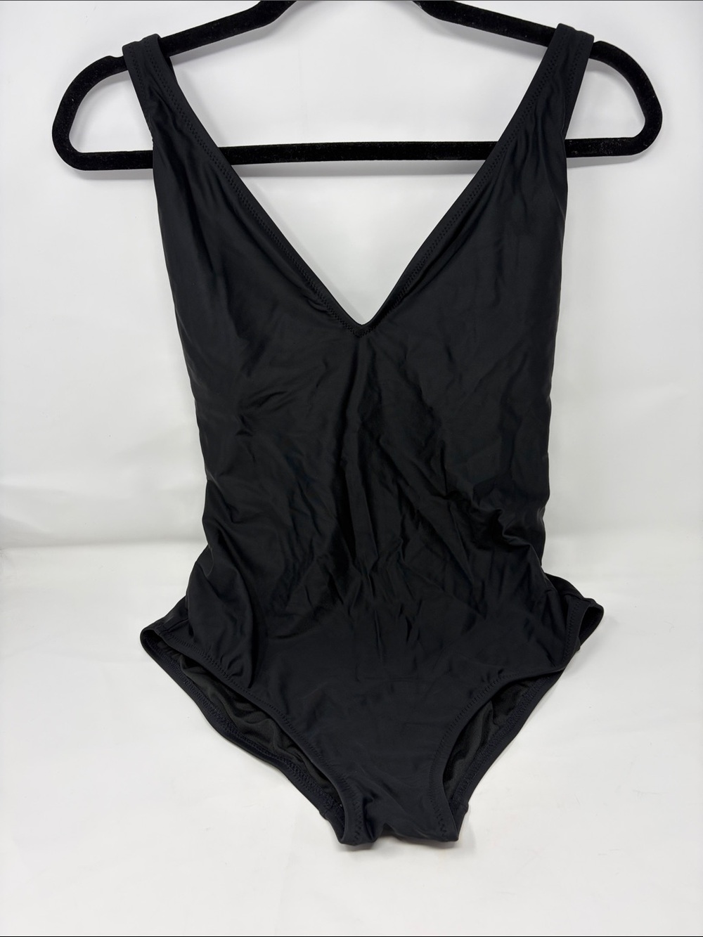 J. Crew Classic Black One-Piece Swimsuit W/Criss-Cross Back Size 10